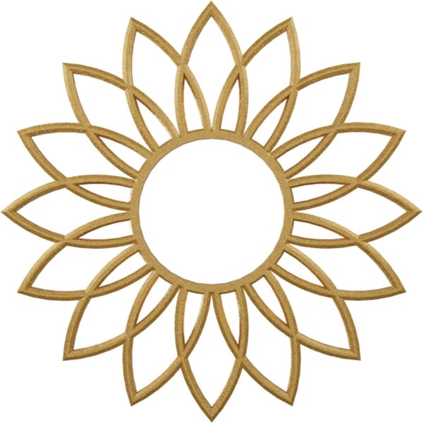 Ekena Millwork Daisy Architectural Grade PVC Pierced Ceiling Medallion, Gold, 32"OD x 11 1/8"ID x 1"P CMPP32DASGO - main